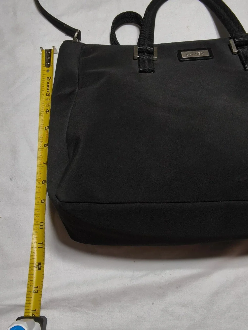 Lauren Ralph Lauren Black Nylon Tote Bag With Removable Shoulder Strap